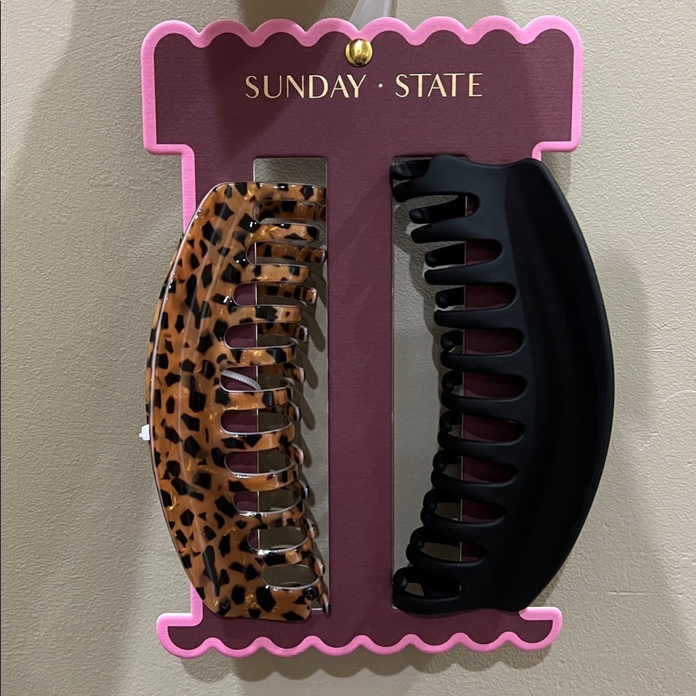 Sunday State | Tortoise & Classic Matte Black Large Hair Clips